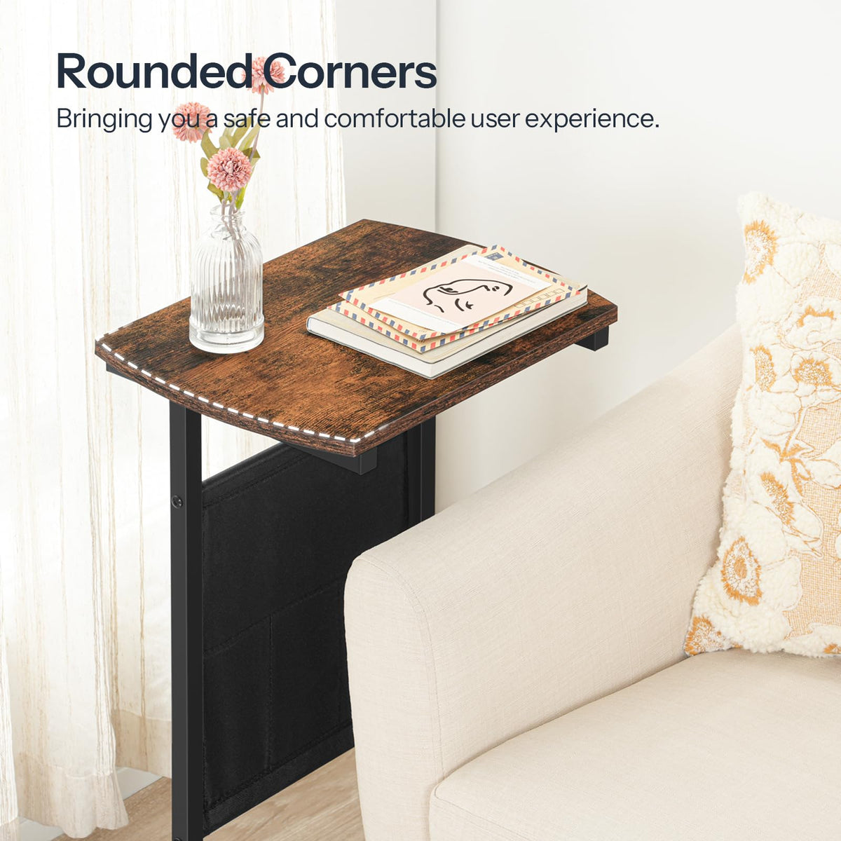 HOOBRO bedroom-side-table setup provides night essentials within reach.
