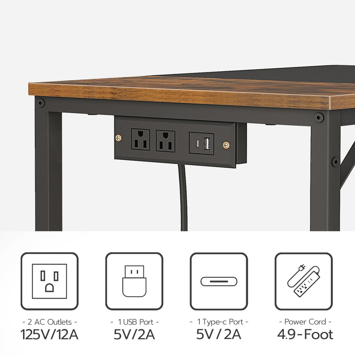 HOOBRO BF40UDN01 rustic tabletop adds warm, vintage charm