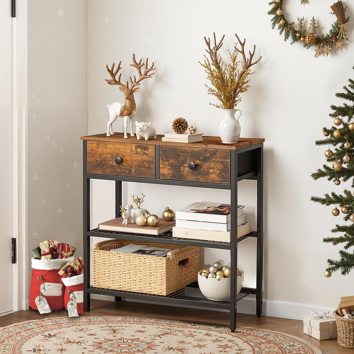 HOOBRO BF72XG01 3-tier storage shelves close-up, great for books and decor.