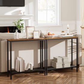 HOOBRO black metal frame providing sturdy support with modern rustic look