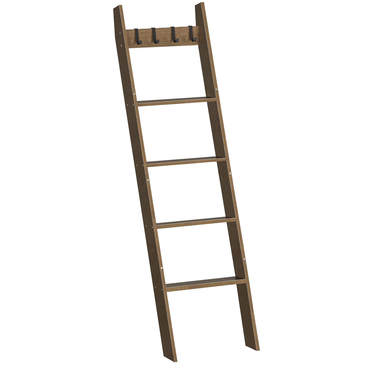 HOOBRO blanket ladder in a wall-leaning setup showcasing space-saving design for blankets.