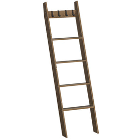 HOOBRO blanket ladder in a wall-leaning setup showcasing space-saving design for blankets.