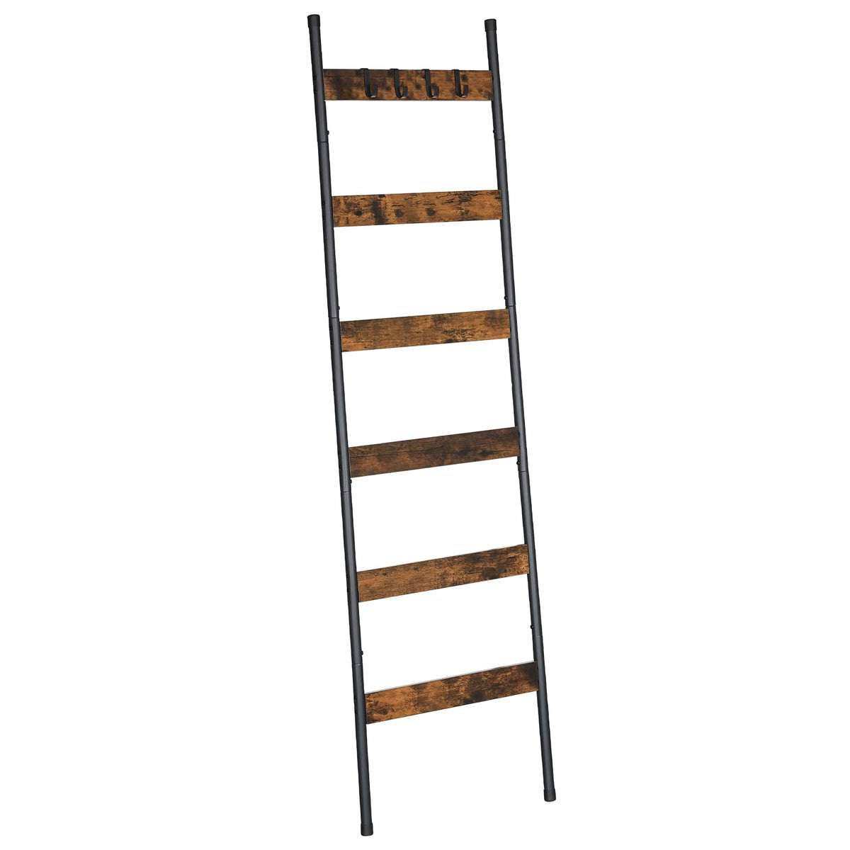 HOOBRO blanket ladder six-tier front view for space-saving towel and blanket storage.