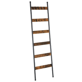 HOOBRO blanket ladder six-tier front view for space-saving towel and blanket storage.