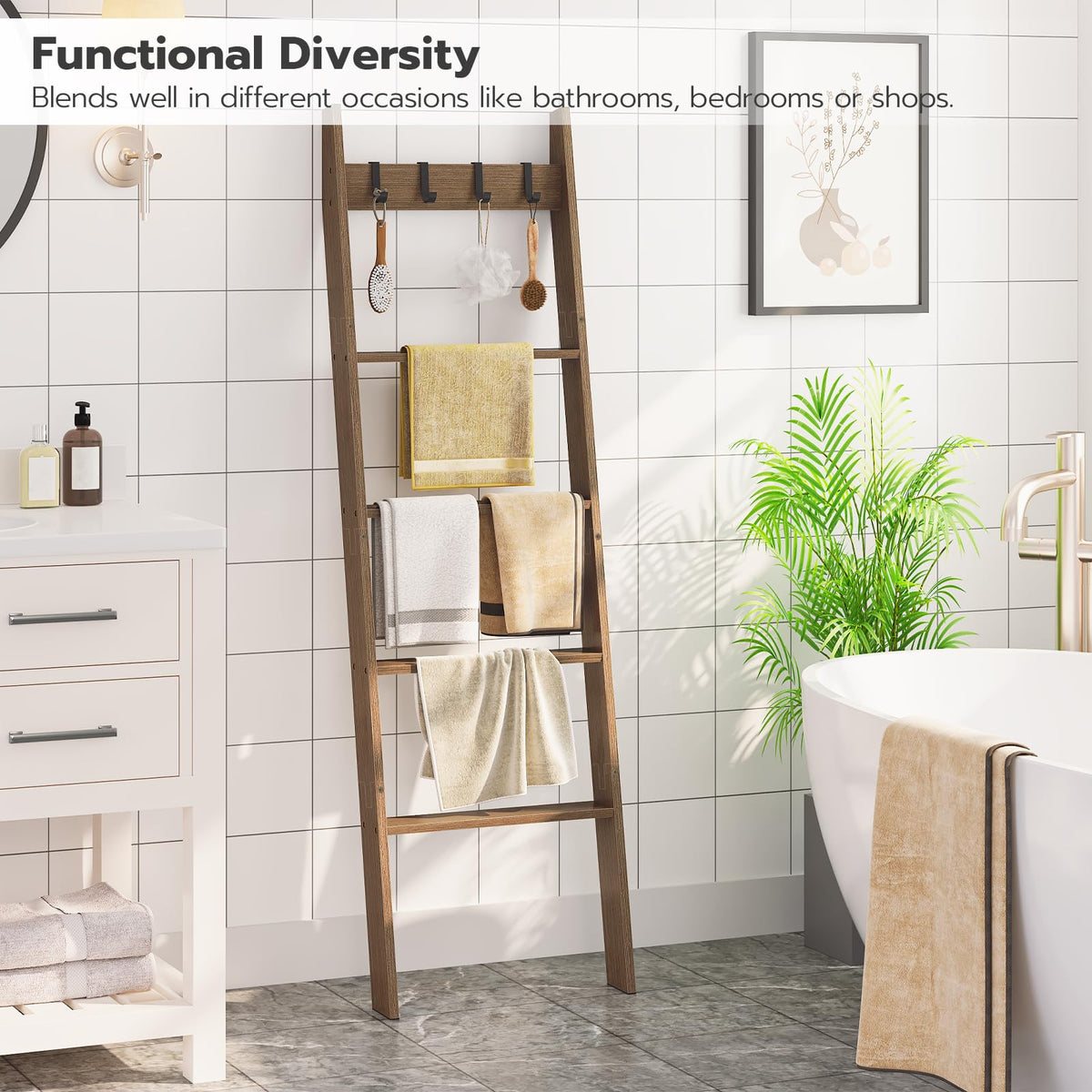 HOOBRO bamboo material close-up highlighting natural eco-friendly finish for rustic decor.