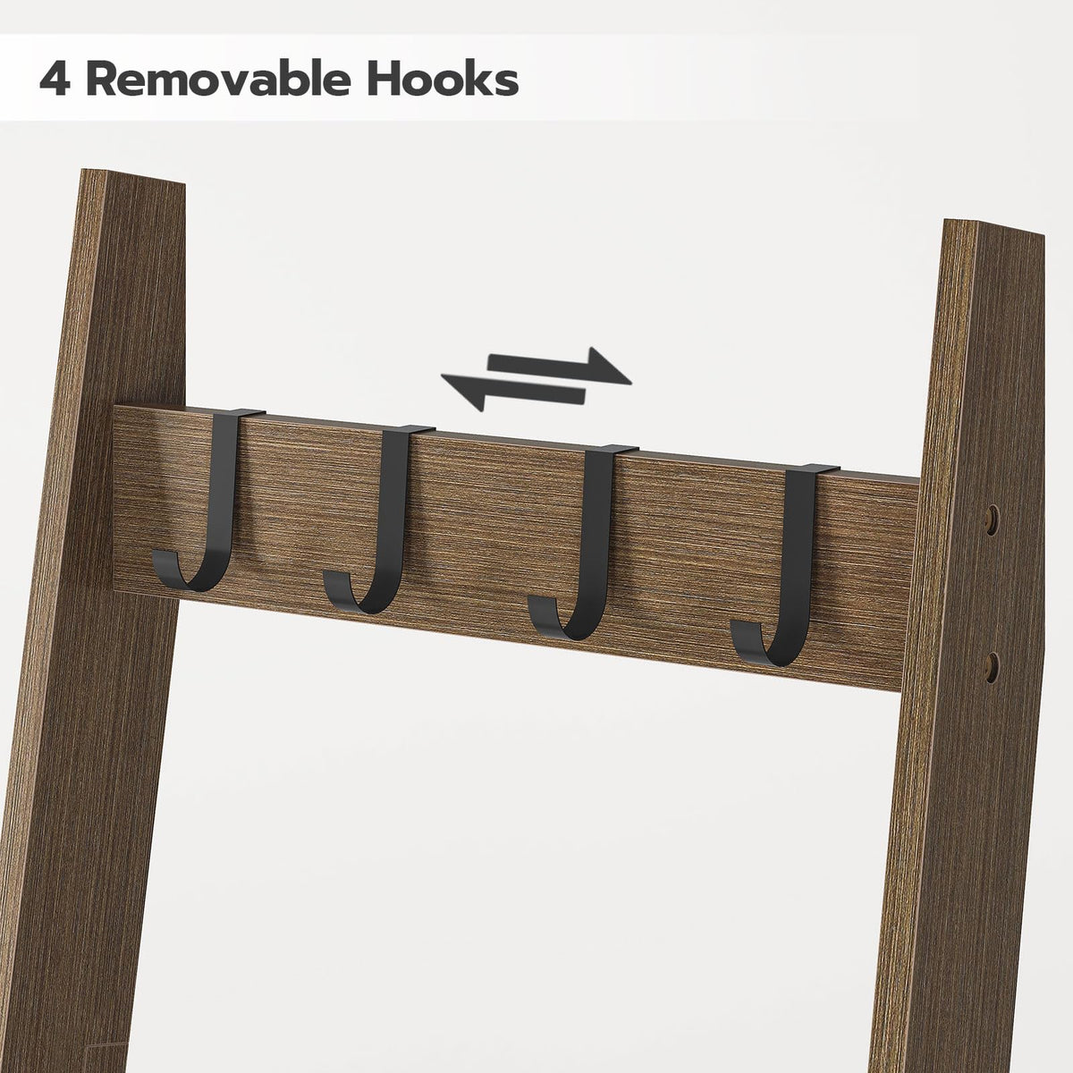 HOOBRO blanket ladder mocha finish blending with warm-toned interiors.