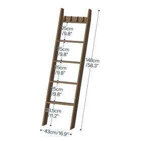 HOOBRO blanket ladder displaying scarves and quilts in stylish vertical arrangement.