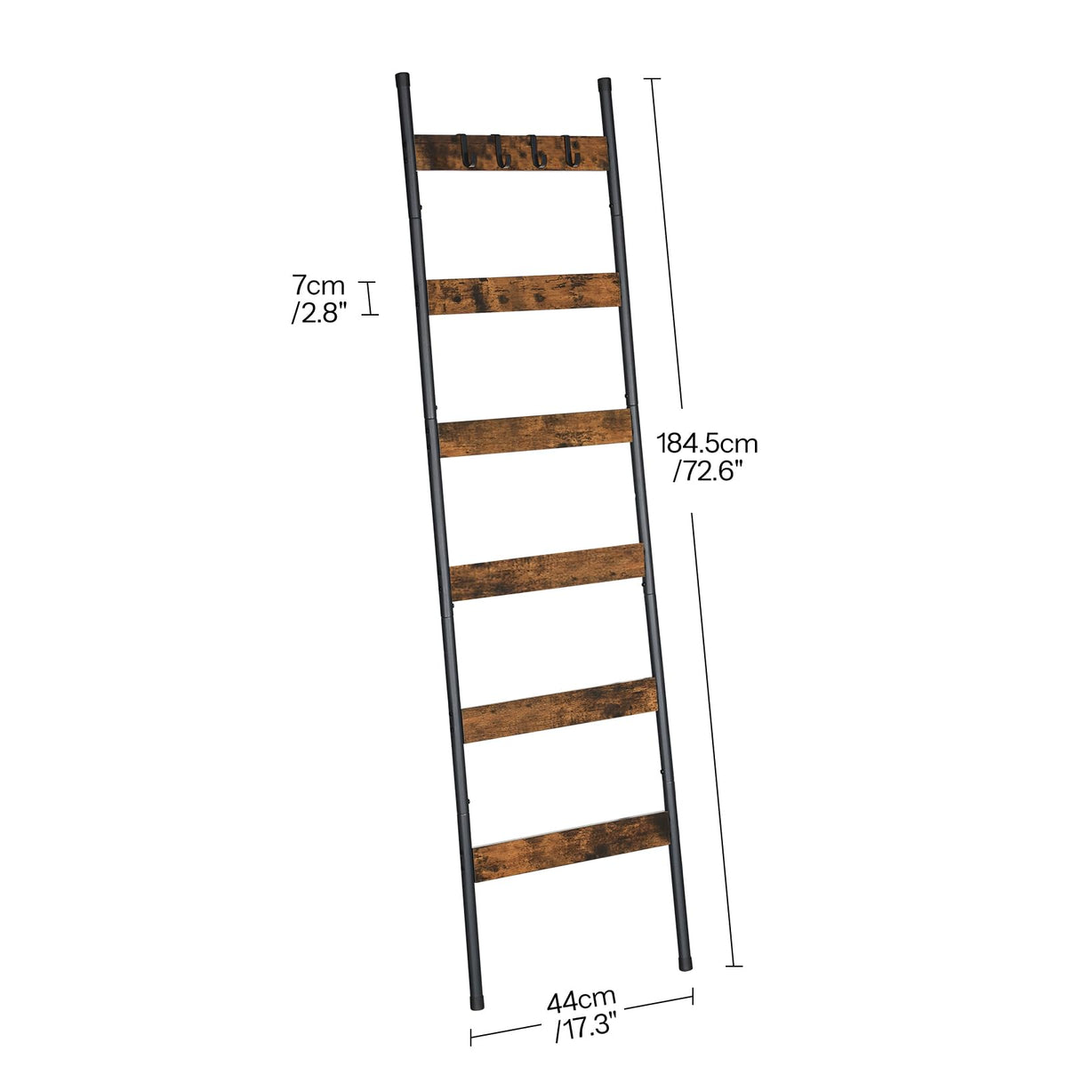 HOOBRO blanket ladder shelves with towels arranged for quick access.