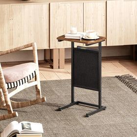 HOOBRO C-shaped side table in living room, versatile surface for drinks.