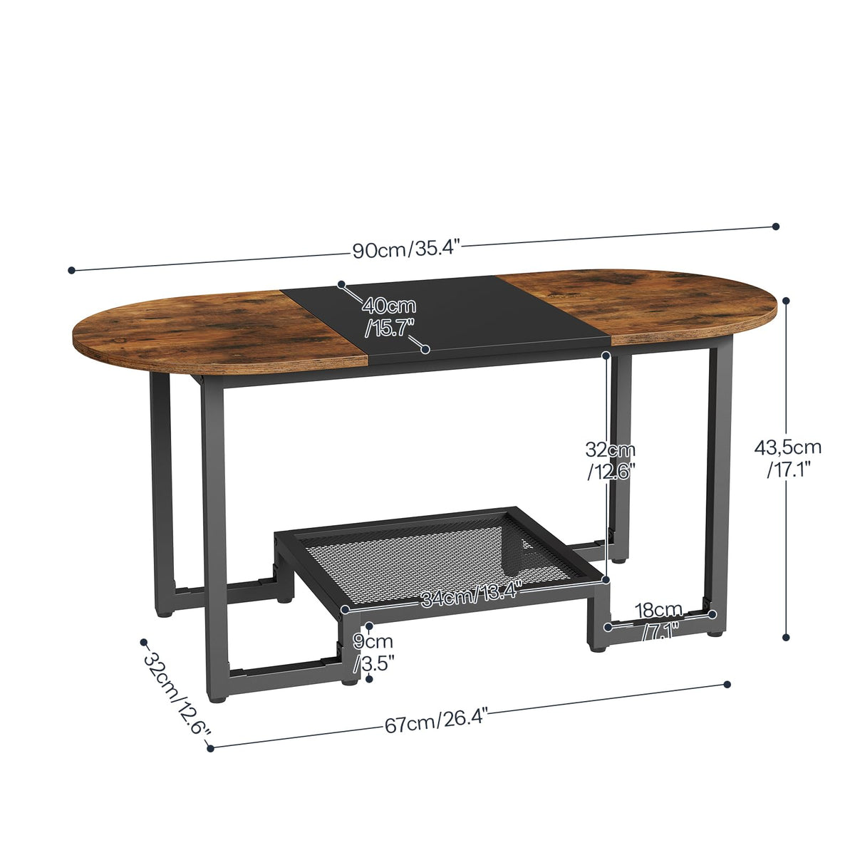 HOOBRO oval lower shelf keeps books organized and reachable