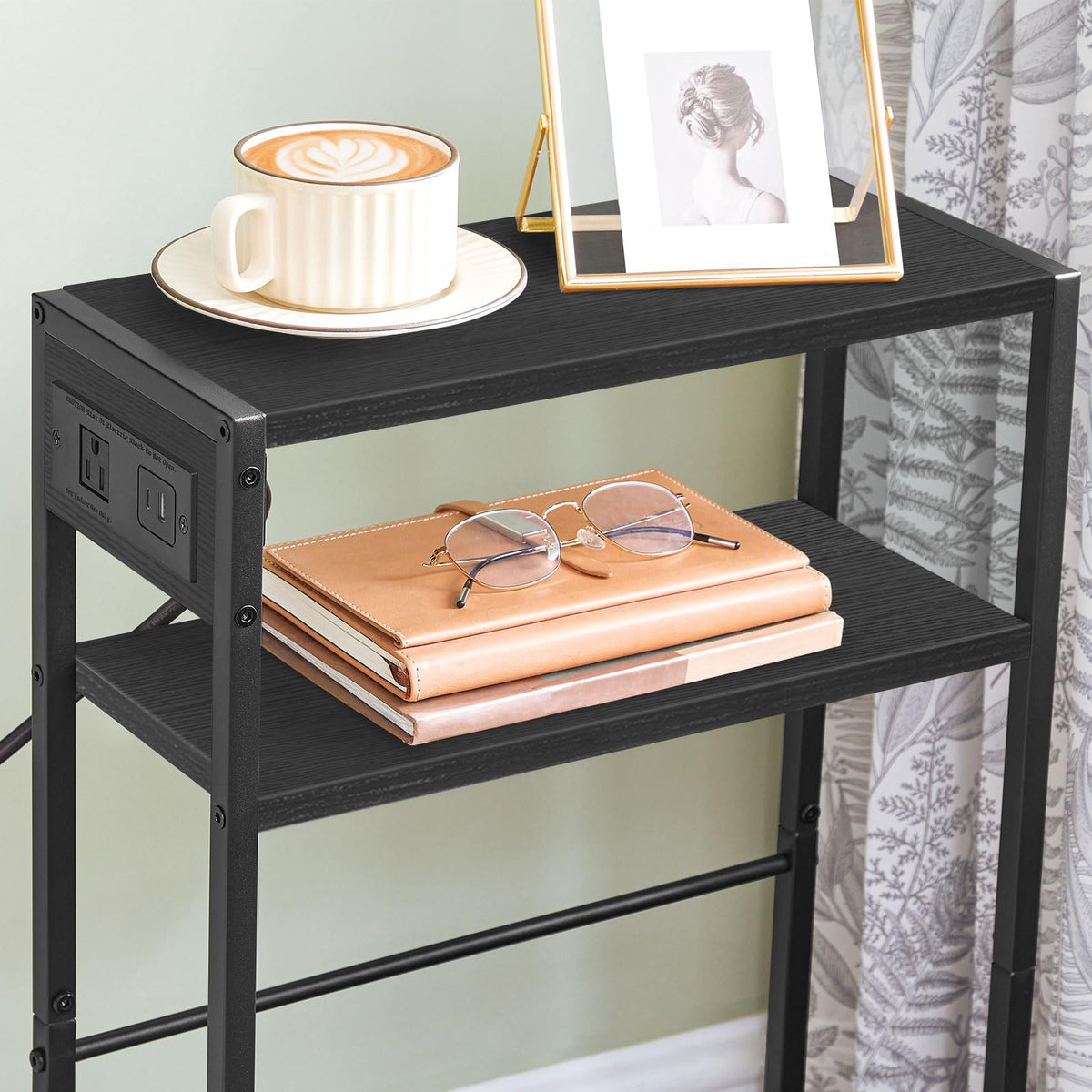 HOOBRO compact end table fits tight spaces with slim profile