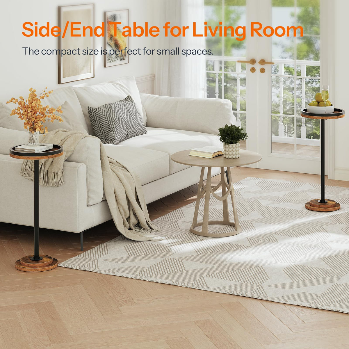 HOOBRO space-saving round table suits small apartments or dorms.