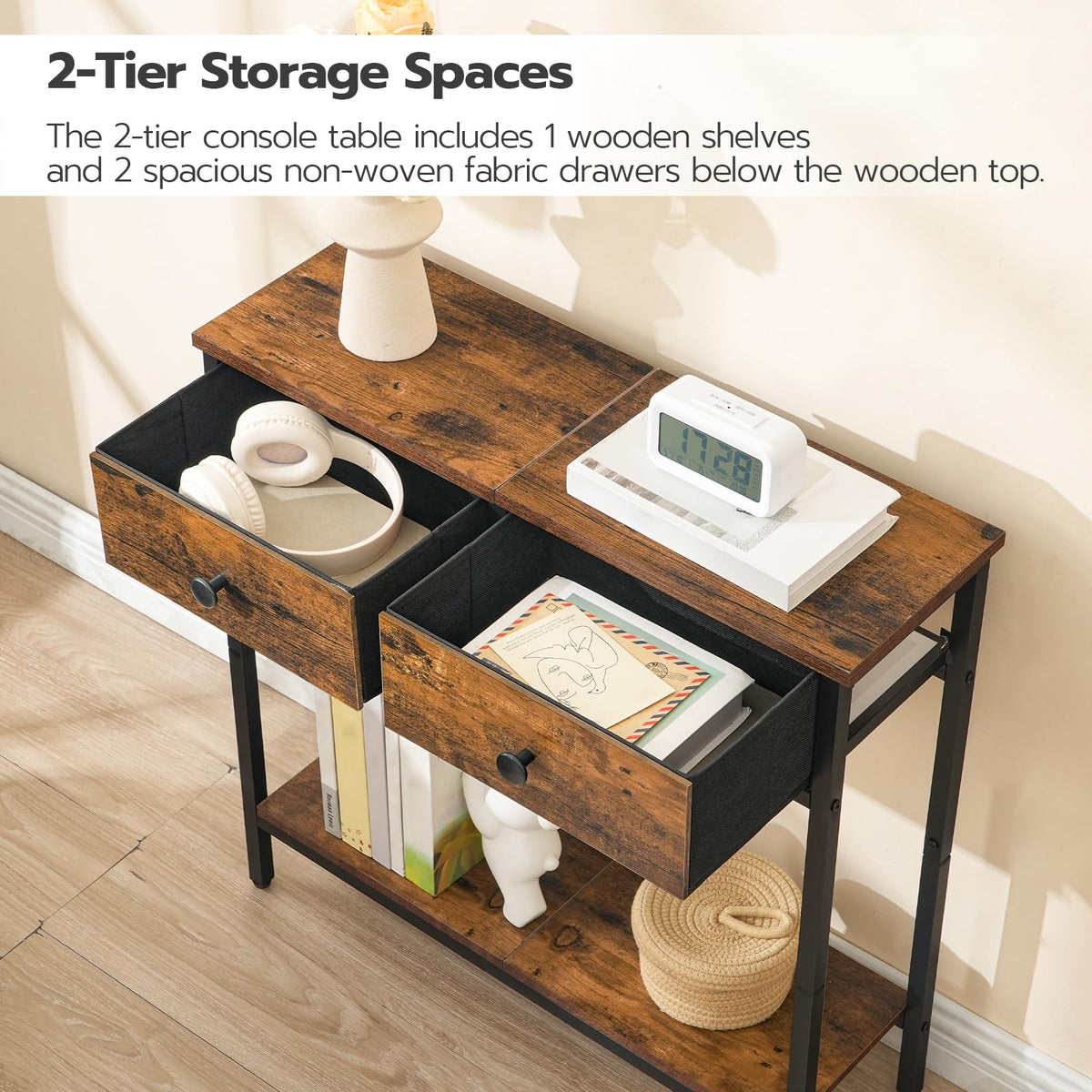 HOOBRO rustic brown wood panels add warm style to any room.