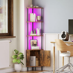 HOOBRO corner cabinet 90-degree design fits neatly along walls.
