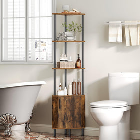 HOOBRO corner cabinet diamond panels add subtle texture.
