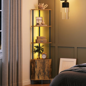 HOOBRO corner cabinet versatile for living room or study.