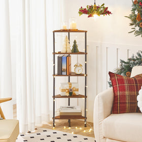 HOOBRO corner shelf compact dimensions optimize small spaces for display and storage.