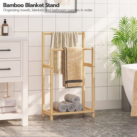 HOOBRO eco-friendly bamboo rack enhancing home organization with warmth