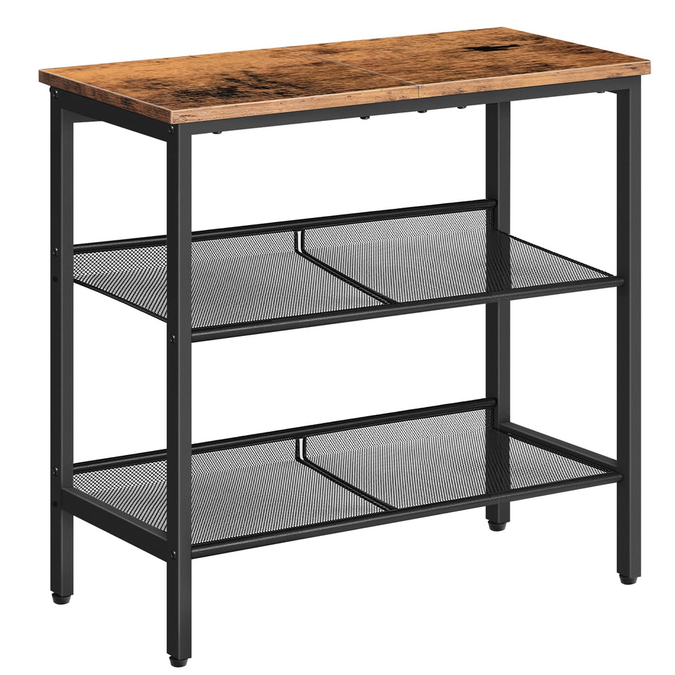 HOOBRO end table 3-tier top view shows compact design for tight spaces.