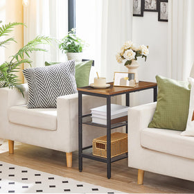 HOOBRO end table adjustable mesh shelf enables secure storage.