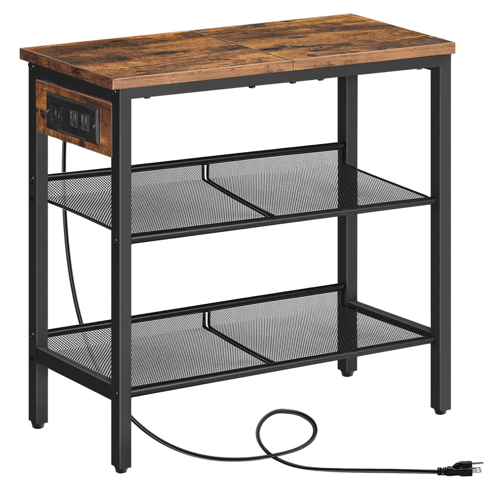 HOOBRO end table with charging station, top view for convenient device charging