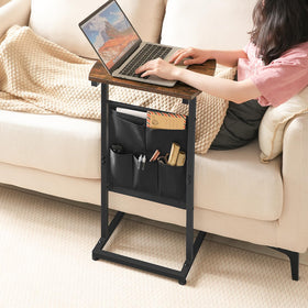 HOOBRO end table shows sturdy metal and engineered wood construction.