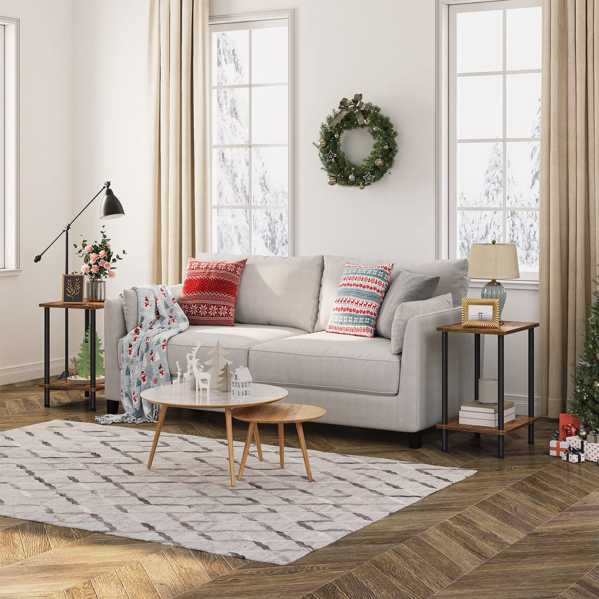 HOOBRO end table durable particleboard for everyday use.