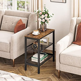 HOOBRO end table matte black frame emphasizes modern contrast.