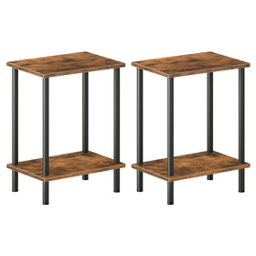 HOOBRO end table set of 2 front view for compact living spaces.