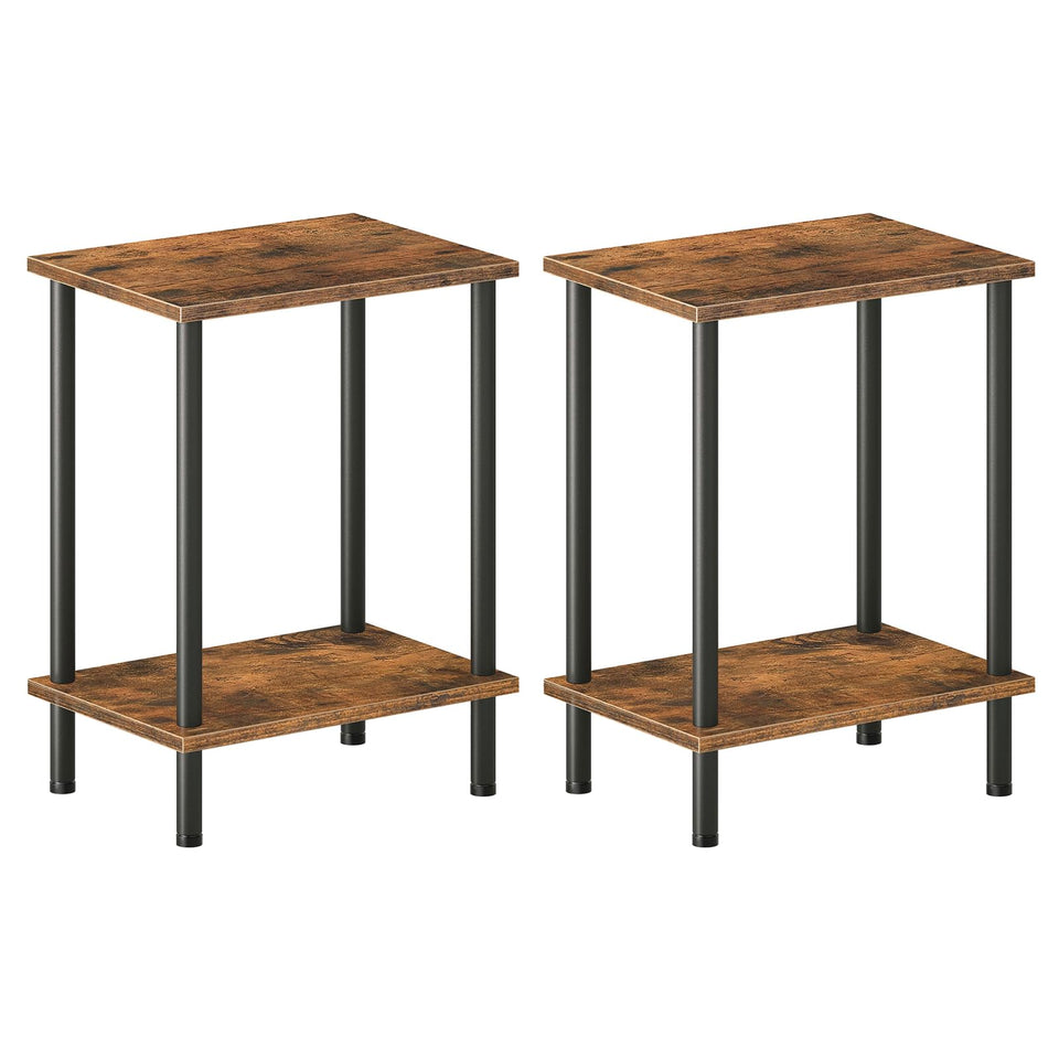 HOOBRO end table set of 2 front view for compact living spaces.