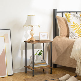 HOOBRO end table with sturdy metal legs and adjustable feet.