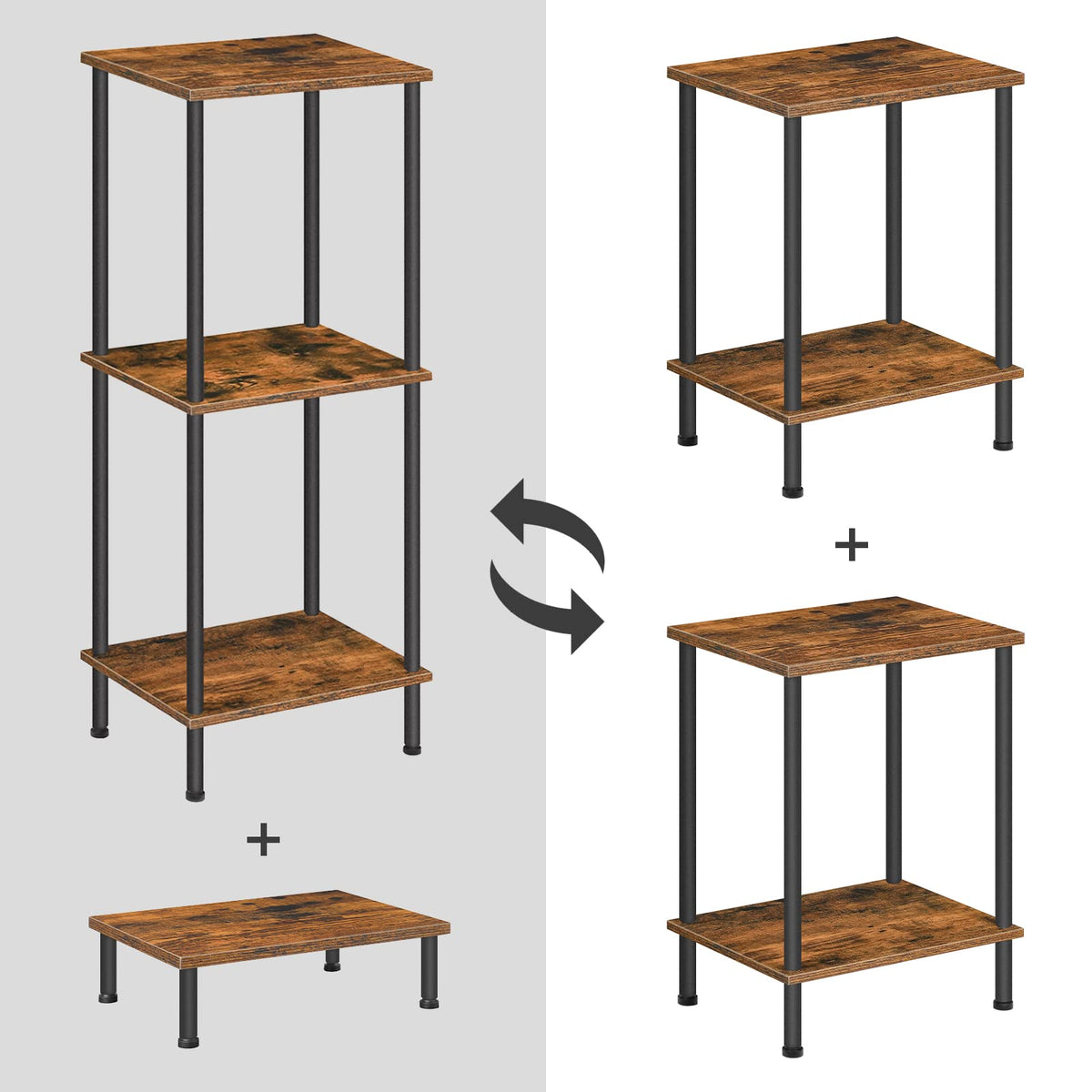 HOOBRO end table sturdy metal legs close-up for durable support.