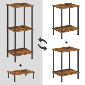 HOOBRO end table sturdy metal legs close-up for durable support.