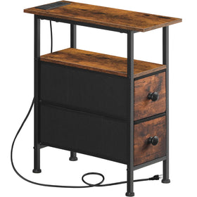 HOOBRO end table with charging station in a compact living room setup.