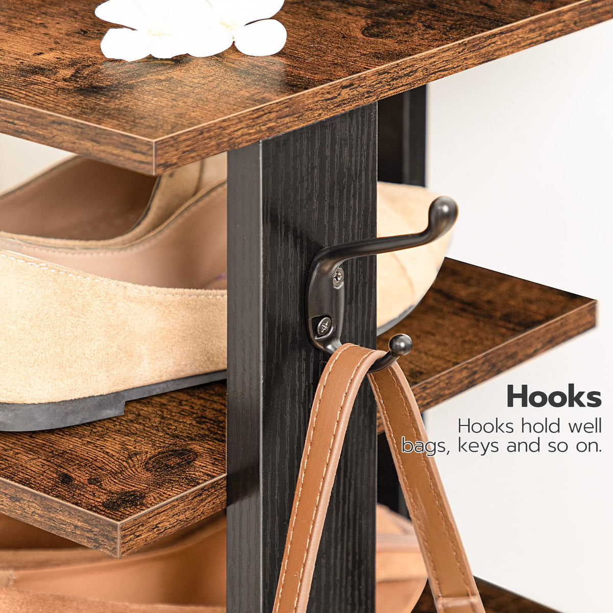 HOOBRO entryway shoe rack in use, keeping floors tidy and shoes accessible