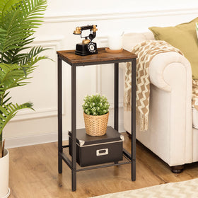 HOOBRO entryway table with black metal frame keeps essentials within reach.