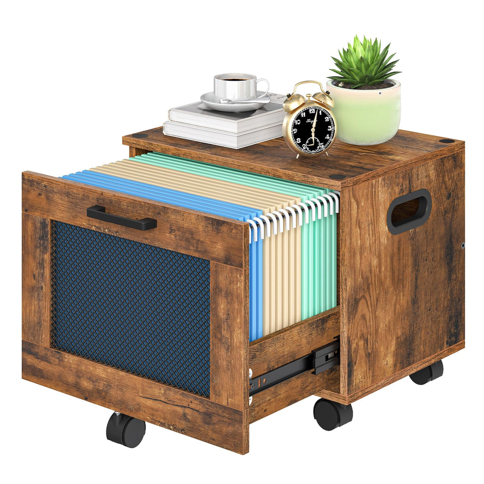 HOOBRO file cabinet rolling file cart under the desk for organized documents.