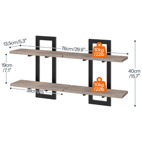 HOOBRO 2-tier wall-mounted shelves provide versatile storage for books and decor.