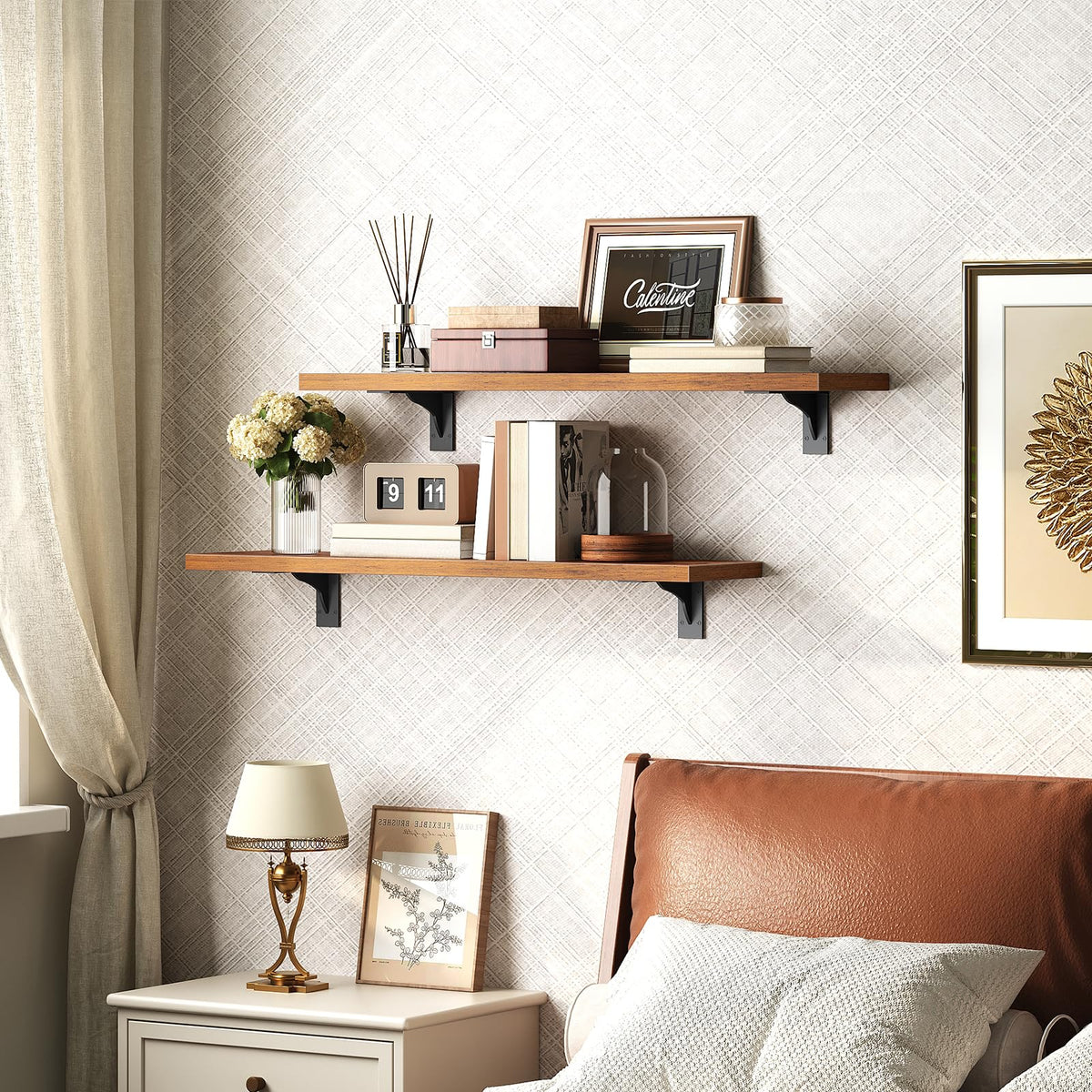 HOOBRO bedroom decor on a wall shelf for personal items.