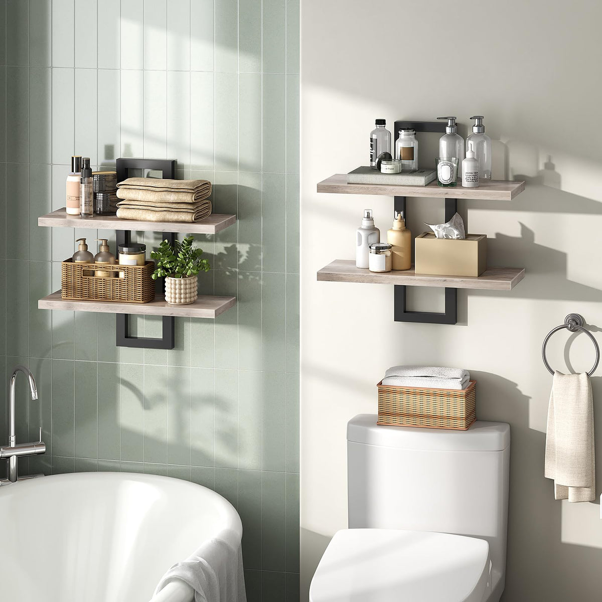 HOOBRO wall-mount brackets and frame ensure sturdy wall storage.