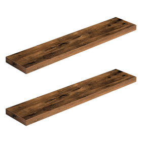 HOOBRO 2-pack floating wall shelves assembly view for easy mounting and stylish storage.