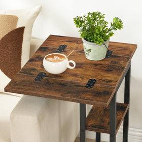 HOOBRO C-shaped side table beside sofa with remote