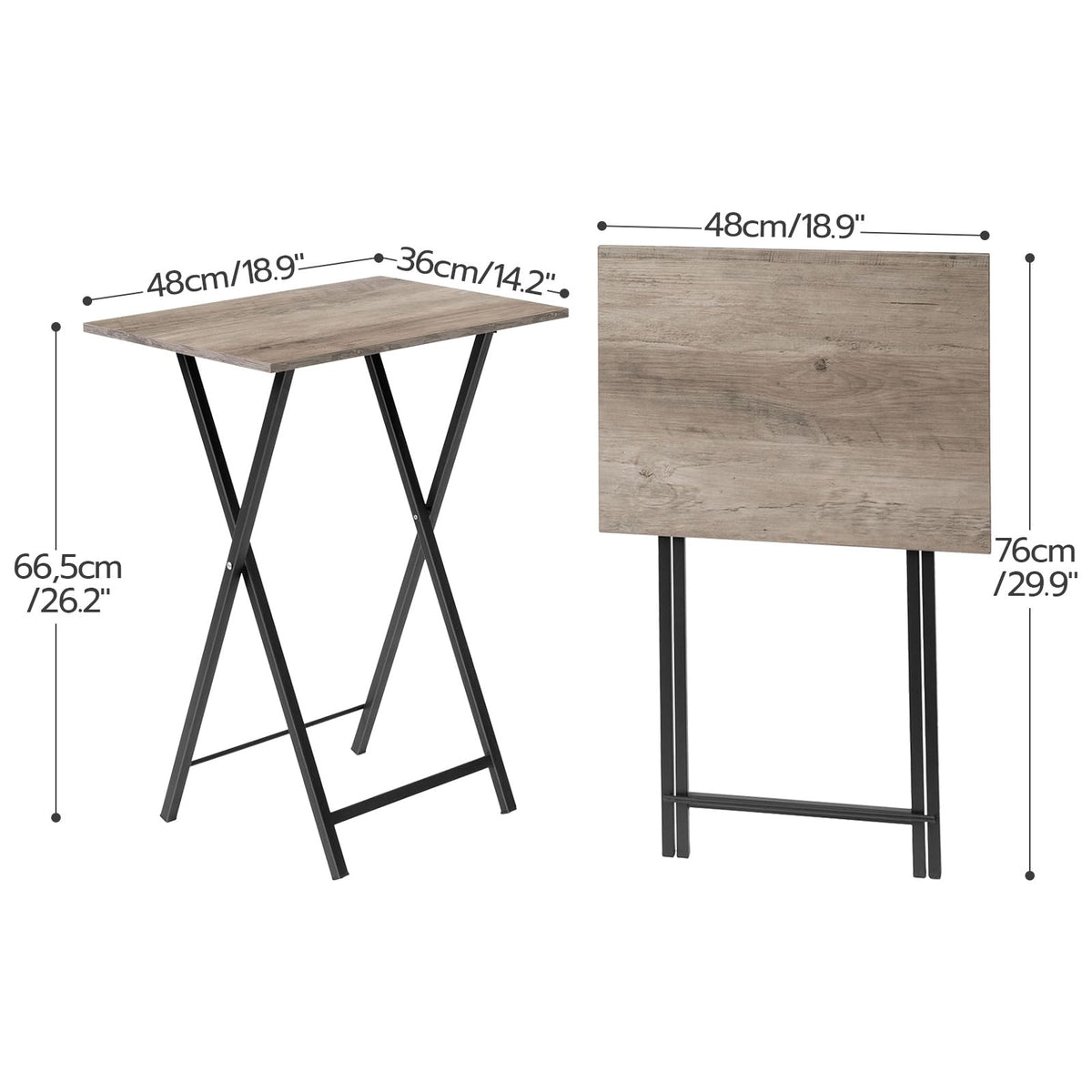 HOOBRO folding TV table with plastic floor pads protecting surfaces