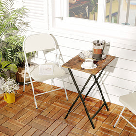 HOOBRO folding TV table metal frame provides sturdy support.