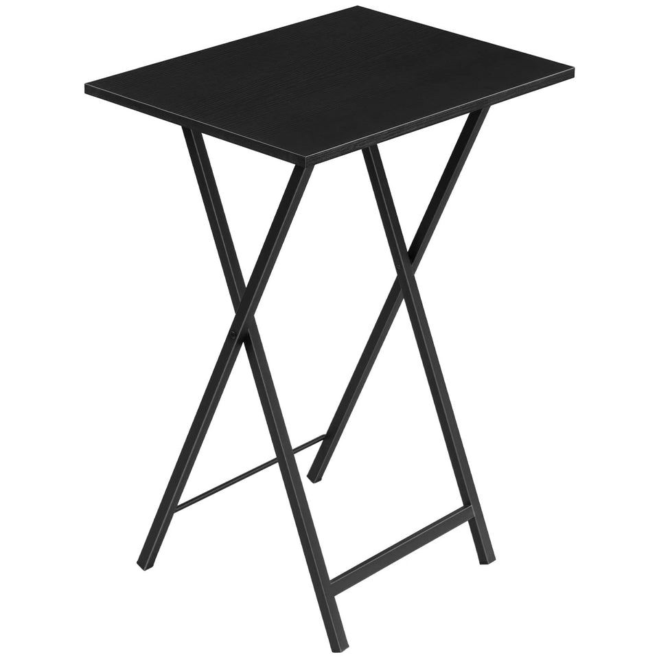 HOOBRO folding TV tray table assembled view showing sturdy legs for stable use.