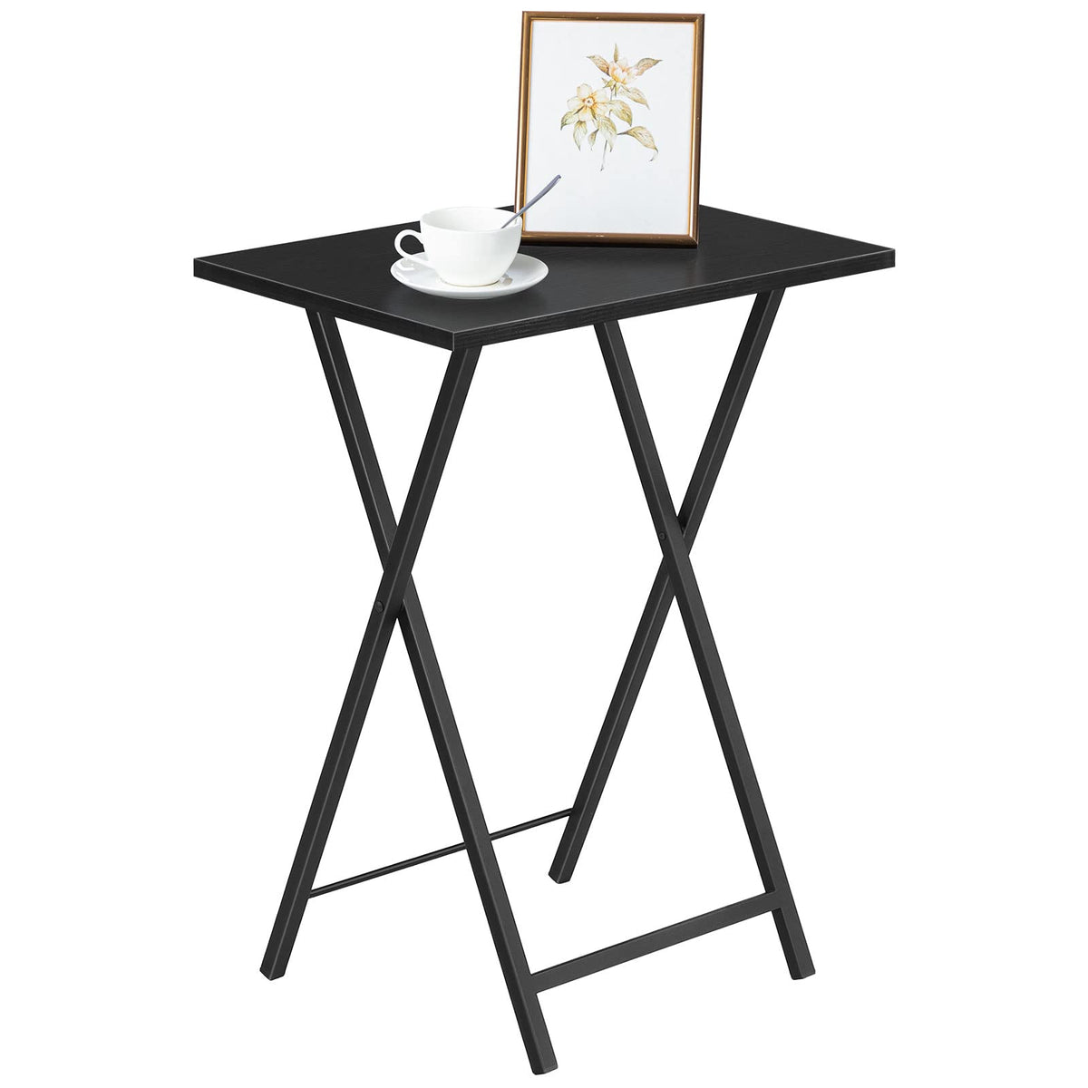 HOOBRO folding TV tray table perfect for snacks during movie nights.