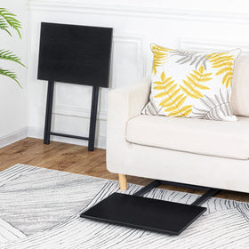 HOOBRO folding TV tray table metal frame highlights sturdy construction.