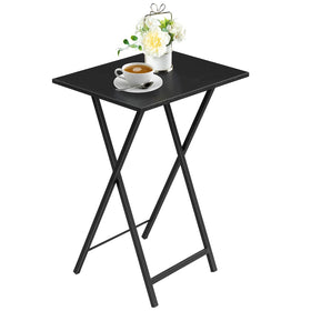 HOOBRO folding TV tray table supports laptops, meals, and beverages.