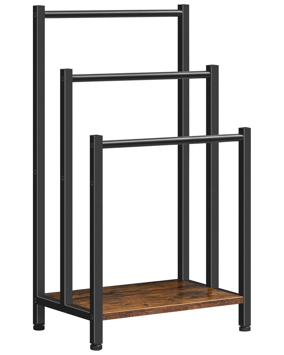 HOOBRO free standing towel rack with 3-tier design for organized bathroom storage
