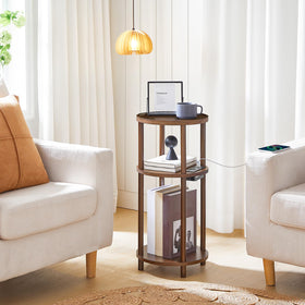HOOBRO guard rail keeps items secure on the round end table
